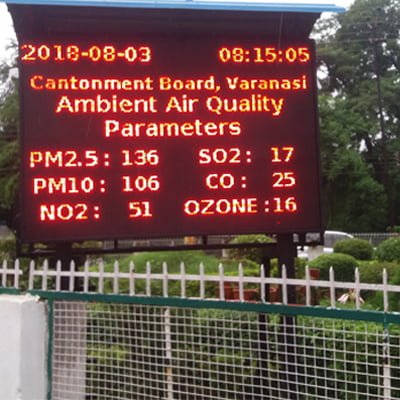 Pollution Parameter Display | Varanasi, UP | P10 Red | 6ft x 4ft